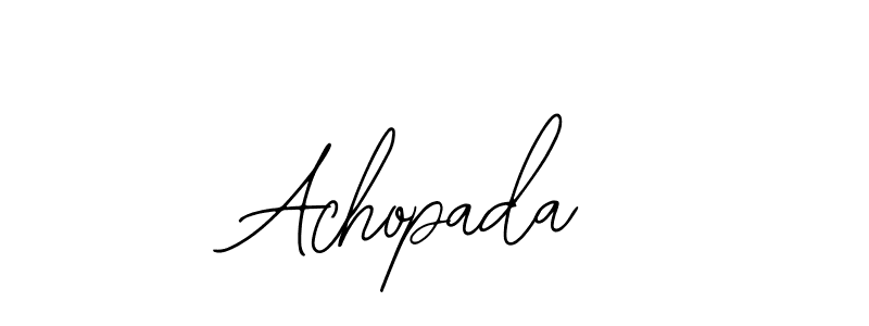Design your own signature with our free online signature maker. With this signature software, you can create a handwritten (Bearetta-2O07w) signature for name Achopada. Achopada signature style 12 images and pictures png