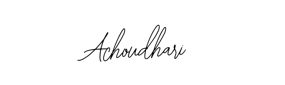 How to make Achoudhari name signature. Use Bearetta-2O07w style for creating short signs online. This is the latest handwritten sign. Achoudhari signature style 12 images and pictures png