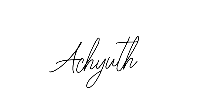 Design your own signature with our free online signature maker. With this signature software, you can create a handwritten (Bearetta-2O07w) signature for name Achyuth. Achyuth signature style 12 images and pictures png