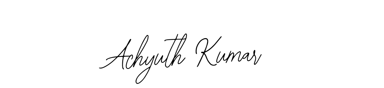 The best way (Bearetta-2O07w) to make a short signature is to pick only two or three words in your name. The name Achyuth Kumar include a total of six letters. For converting this name. Achyuth Kumar signature style 12 images and pictures png