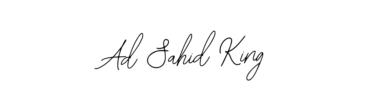 The best way (Bearetta-2O07w) to make a short signature is to pick only two or three words in your name. The name Ad Sahid King include a total of six letters. For converting this name. Ad Sahid King signature style 12 images and pictures png