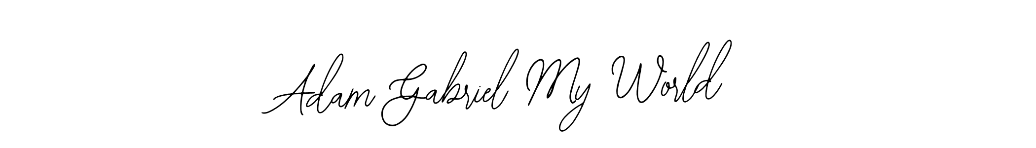 Also You can easily find your signature by using the search form. We will create Adam Gabriel My World name handwritten signature images for you free of cost using Bearetta-2O07w sign style. Adam Gabriel My World signature style 12 images and pictures png