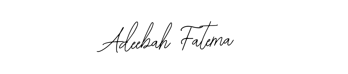 The best way (Bearetta-2O07w) to make a short signature is to pick only two or three words in your name. The name Adeebah Fatema include a total of six letters. For converting this name. Adeebah Fatema signature style 12 images and pictures png