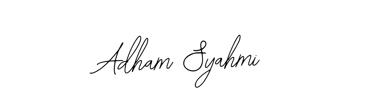 The best way (Bearetta-2O07w) to make a short signature is to pick only two or three words in your name. The name Adham Syahmi include a total of six letters. For converting this name. Adham Syahmi signature style 12 images and pictures png