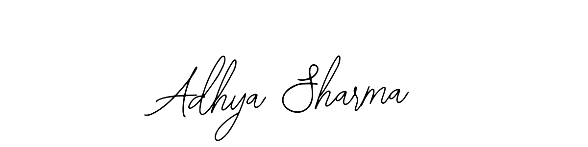 How to make Adhya Sharma name signature. Use Bearetta-2O07w style for creating short signs online. This is the latest handwritten sign. Adhya Sharma signature style 12 images and pictures png