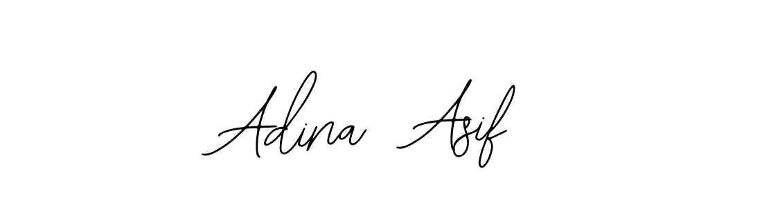You should practise on your own different ways (Bearetta-2O07w) to write your name (Adina  Asif) in signature. don't let someone else do it for you. Adina  Asif signature style 12 images and pictures png