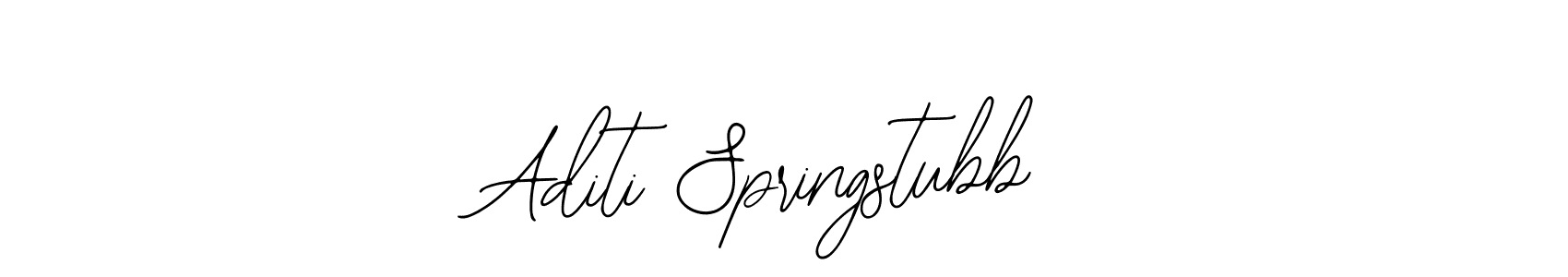 How to make Aditi Springstubb name signature. Use Bearetta-2O07w style for creating short signs online. This is the latest handwritten sign. Aditi Springstubb signature style 12 images and pictures png