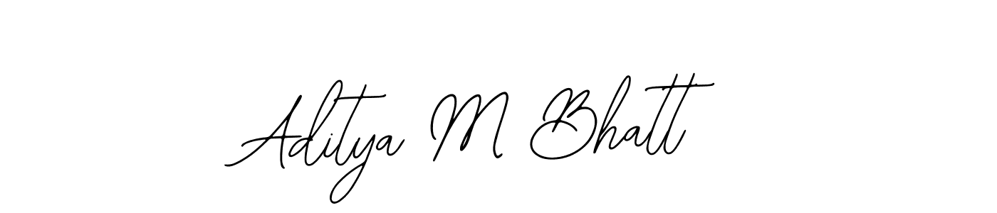 How to make Aditya M Bhatt name signature. Use Bearetta-2O07w style for creating short signs online. This is the latest handwritten sign. Aditya M Bhatt signature style 12 images and pictures png