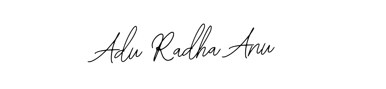 Similarly Bearetta-2O07w is the best handwritten signature design. Signature creator online .You can use it as an online autograph creator for name Adu Radha Anu. Adu Radha Anu signature style 12 images and pictures png