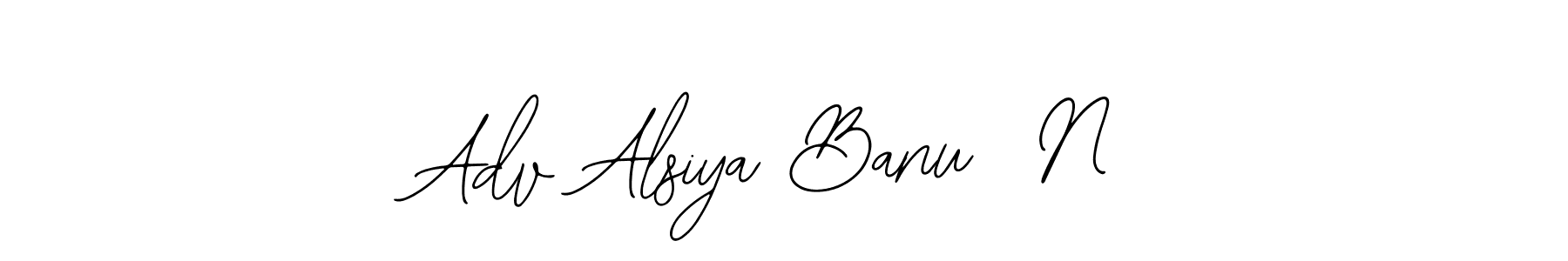 You should practise on your own different ways (Bearetta-2O07w) to write your name (Adv Alsiya Banu  N) in signature. don't let someone else do it for you. Adv Alsiya Banu  N signature style 12 images and pictures png