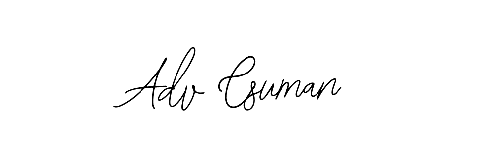 Use a signature maker to create a handwritten signature online. With this signature software, you can design (Bearetta-2O07w) your own signature for name Adv Csuman. Adv Csuman signature style 12 images and pictures png