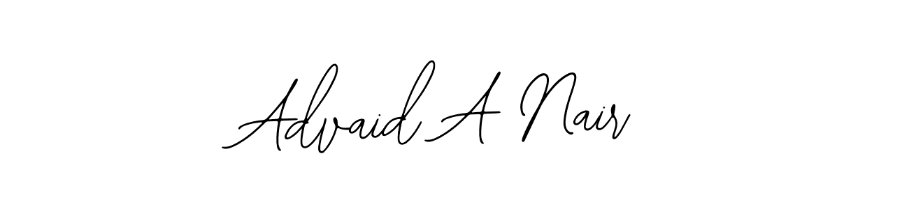 This is the best signature style for the Advaid A Nair name. Also you like these signature font (Bearetta-2O07w). Mix name signature. Advaid A Nair signature style 12 images and pictures png