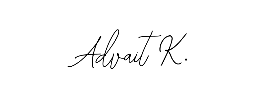 Use a signature maker to create a handwritten signature online. With this signature software, you can design (Bearetta-2O07w) your own signature for name Advait K.. Advait K. signature style 12 images and pictures png