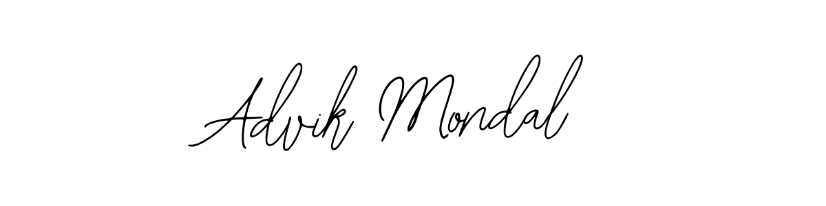 How to make Advik Mondal name signature. Use Bearetta-2O07w style for creating short signs online. This is the latest handwritten sign. Advik Mondal signature style 12 images and pictures png