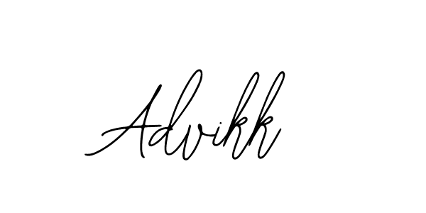 How to make Advikk name signature. Use Bearetta-2O07w style for creating short signs online. This is the latest handwritten sign. Advikk signature style 12 images and pictures png