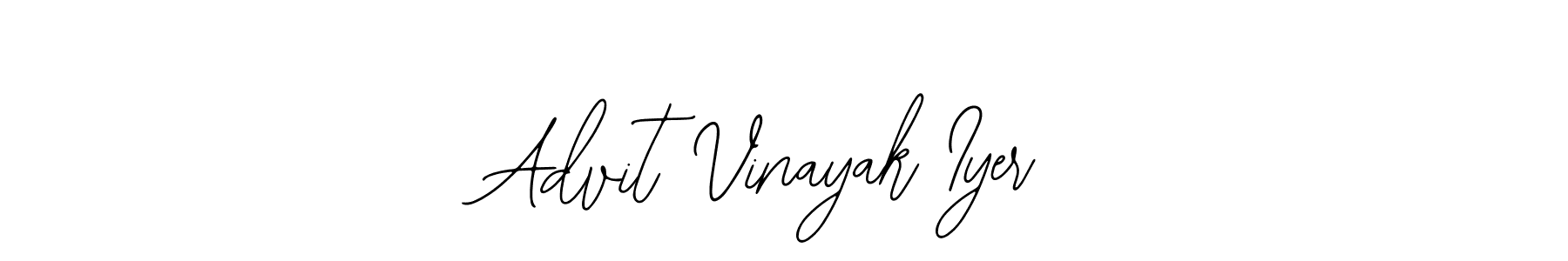 How to make Advit Vinayak Iyer name signature. Use Bearetta-2O07w style for creating short signs online. This is the latest handwritten sign. Advit Vinayak Iyer signature style 12 images and pictures png