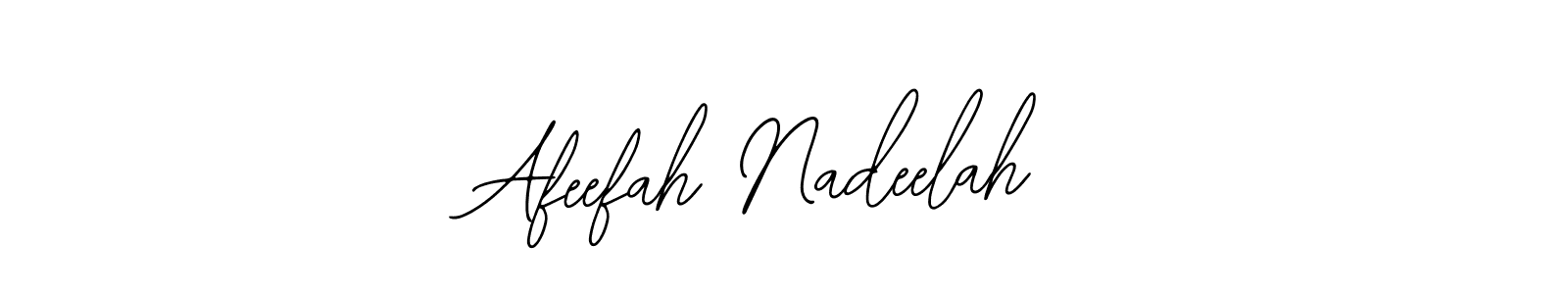 The best way (Bearetta-2O07w) to make a short signature is to pick only two or three words in your name. The name Afeefah Nadeelah include a total of six letters. For converting this name. Afeefah Nadeelah signature style 12 images and pictures png