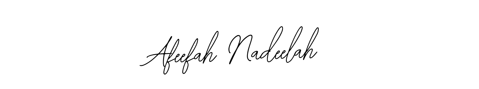 The best way (Bearetta-2O07w) to make a short signature is to pick only two or three words in your name. The name Afeefah Nadeelah include a total of six letters. For converting this name. Afeefah Nadeelah signature style 12 images and pictures png