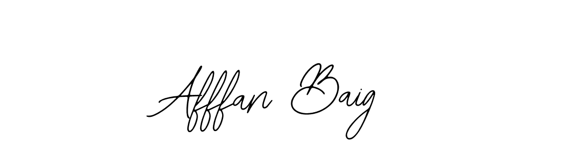 How to make Afffan Baig name signature. Use Bearetta-2O07w style for creating short signs online. This is the latest handwritten sign. Afffan Baig signature style 12 images and pictures png
