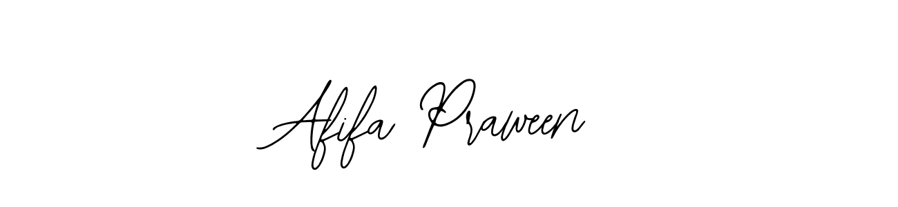 The best way (Bearetta-2O07w) to make a short signature is to pick only two or three words in your name. The name Afifa Praween include a total of six letters. For converting this name. Afifa Praween signature style 12 images and pictures png