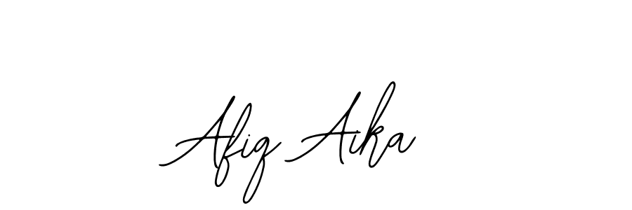 Design your own signature with our free online signature maker. With this signature software, you can create a handwritten (Bearetta-2O07w) signature for name Afiq Aika. Afiq Aika signature style 12 images and pictures png