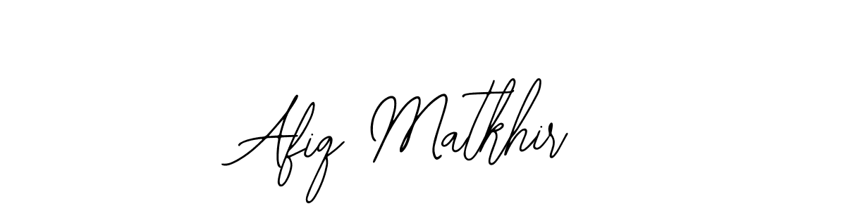 The best way (Bearetta-2O07w) to make a short signature is to pick only two or three words in your name. The name Afiq Matkhir include a total of six letters. For converting this name. Afiq Matkhir signature style 12 images and pictures png