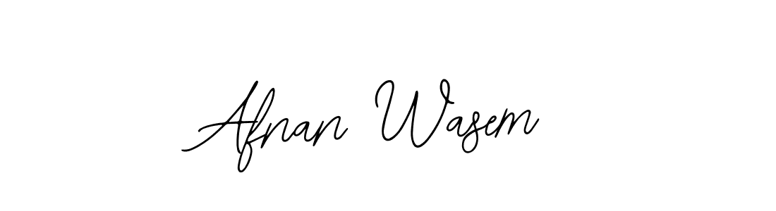 How to make Afnan Wasem name signature. Use Bearetta-2O07w style for creating short signs online. This is the latest handwritten sign. Afnan Wasem signature style 12 images and pictures png