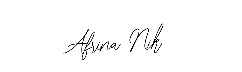 Use a signature maker to create a handwritten signature online. With this signature software, you can design (Bearetta-2O07w) your own signature for name Afrina Nik. Afrina Nik signature style 12 images and pictures png