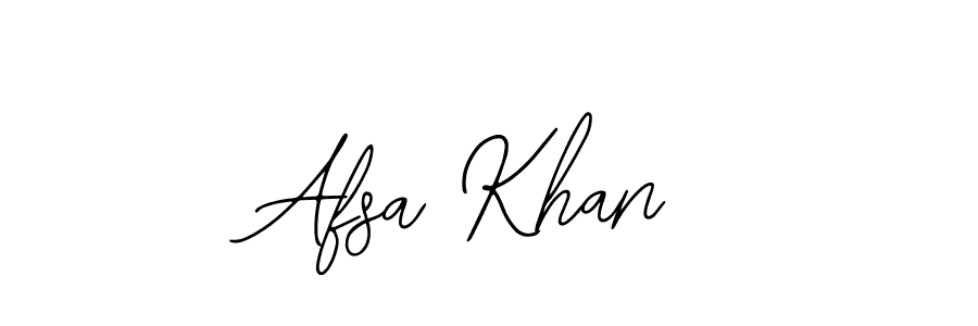 How to make Afsa Khan name signature. Use Bearetta-2O07w style for creating short signs online. This is the latest handwritten sign. Afsa Khan signature style 12 images and pictures png