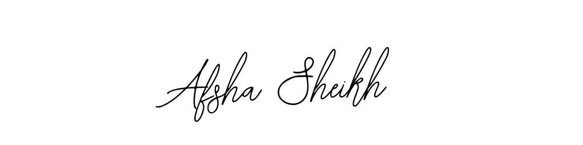 How to make Afsha Sheikh signature? Bearetta-2O07w is a professional autograph style. Create handwritten signature for Afsha Sheikh name. Afsha Sheikh signature style 12 images and pictures png