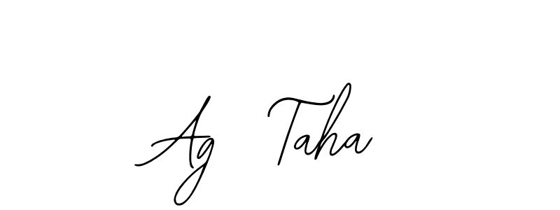 How to make Ag  Taha name signature. Use Bearetta-2O07w style for creating short signs online. This is the latest handwritten sign. Ag  Taha signature style 12 images and pictures png