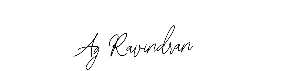 How to make Ag Ravindran name signature. Use Bearetta-2O07w style for creating short signs online. This is the latest handwritten sign. Ag Ravindran signature style 12 images and pictures png