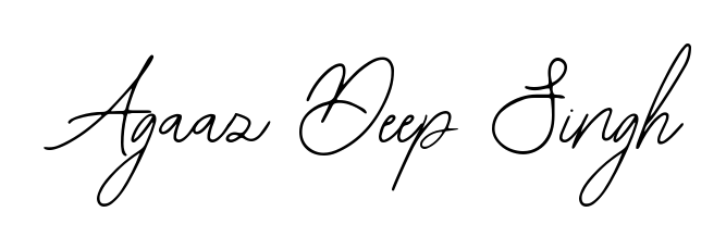 The Bearetta-2O07w font transforms the name Agaaz Deep Singh into an executive sign with sharp precision and distinguished character. Agaaz Deep Singh signature style 12 images and pictures png