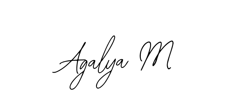 if you are searching for the best signature style for your name Agalya M. so please give up your signature search. here we have designed multiple signature styles  using Bearetta-2O07w. Agalya M signature style 12 images and pictures png