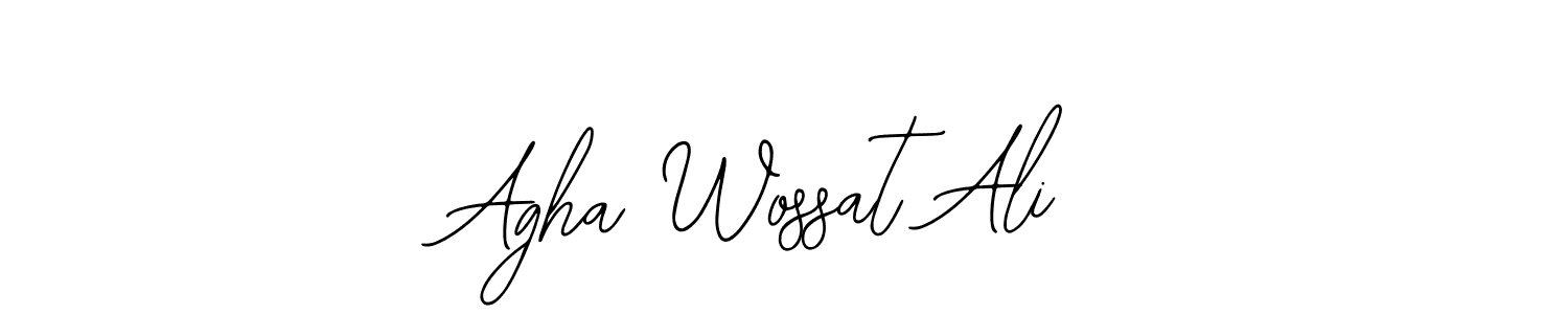 Design your own signature with our free online signature maker. With this signature software, you can create a handwritten (Bearetta-2O07w) signature for name Agha Wossat Ali. Agha Wossat Ali signature style 12 images and pictures png