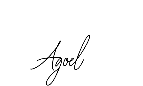 How to make Agoel name signature. Use Bearetta-2O07w style for creating short signs online. This is the latest handwritten sign. Agoel signature style 12 images and pictures png