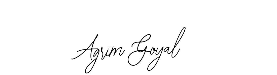 The best way (Bearetta-2O07w) to make a short signature is to pick only two or three words in your name. The name Agrim Goyal include a total of six letters. For converting this name. Agrim Goyal signature style 12 images and pictures png