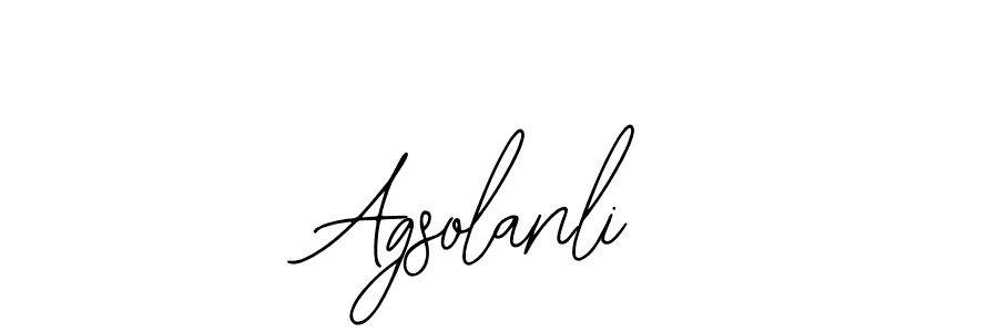 Design your own signature with our free online signature maker. With this signature software, you can create a handwritten (Bearetta-2O07w) signature for name Agsolanli. Agsolanli signature style 12 images and pictures png