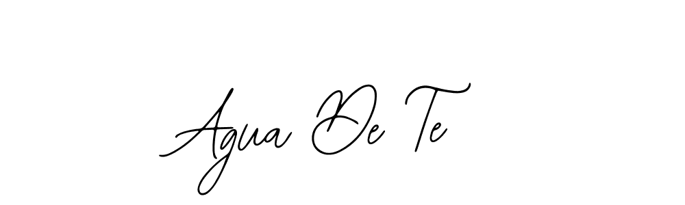 How to make Agua De Te name signature. Use Bearetta-2O07w style for creating short signs online. This is the latest handwritten sign. Agua De Te signature style 12 images and pictures png