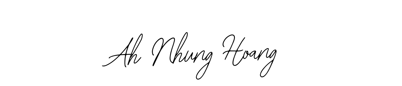 How to make Ah Nhung Hoang name signature. Use Bearetta-2O07w style for creating short signs online. This is the latest handwritten sign. Ah Nhung Hoang signature style 12 images and pictures png