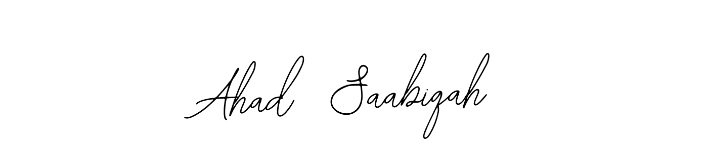 Similarly Bearetta-2O07w is the best handwritten signature design. Signature creator online .You can use it as an online autograph creator for name Ahad  Saabiqah. Ahad  Saabiqah signature style 12 images and pictures png
