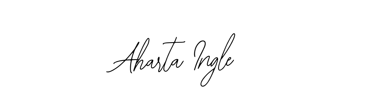 Use a signature maker to create a handwritten signature online. With this signature software, you can design (Bearetta-2O07w) your own signature for name Aharta Ingle. Aharta Ingle signature style 12 images and pictures png