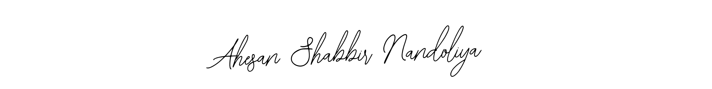 Use a signature maker to create a handwritten signature online. With this signature software, you can design (Bearetta-2O07w) your own signature for name Ahesan Shabbir Nandoliya. Ahesan Shabbir Nandoliya signature style 12 images and pictures png