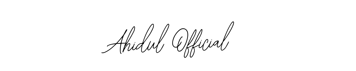 Use a signature maker to create a handwritten signature online. With this signature software, you can design (Bearetta-2O07w) your own signature for name Ahidul Official. Ahidul Official signature style 12 images and pictures png