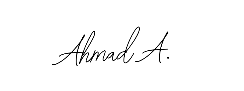 Use a signature maker to create a handwritten signature online. With this signature software, you can design (Bearetta-2O07w) your own signature for name Ahmad A.. Ahmad A. signature style 12 images and pictures png