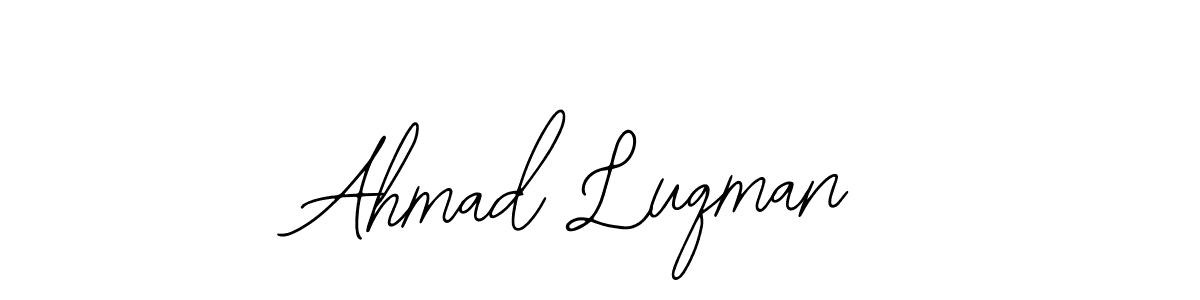Bearetta-2O07w is a professional signature style that is perfect for those who want to add a touch of class to their signature. It is also a great choice for those who want to make their signature more unique. Get Ahmad Luqman name to fancy signature for free. Ahmad Luqman signature style 12 images and pictures png