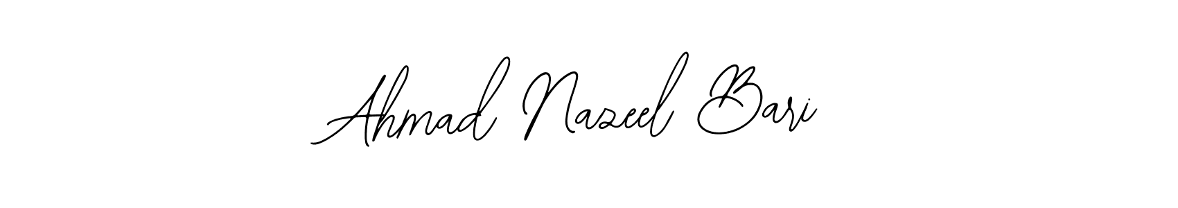 Bearetta-2O07w is a professional signature style that is perfect for those who want to add a touch of class to their signature. It is also a great choice for those who want to make their signature more unique. Get Ahmad Nazeel Bari name to fancy signature for free. Ahmad Nazeel Bari signature style 12 images and pictures png