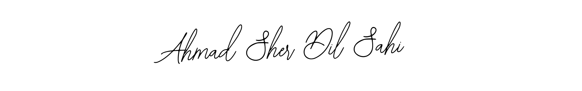 Use a signature maker to create a handwritten signature online. With this signature software, you can design (Bearetta-2O07w) your own signature for name Ahmad Sher Dil Sahi. Ahmad Sher Dil Sahi signature style 12 images and pictures png