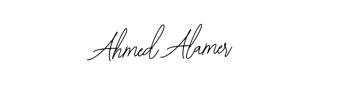 The best way (Bearetta-2O07w) to make a short signature is to pick only two or three words in your name. The name Ahmed Alamer include a total of six letters. For converting this name. Ahmed Alamer signature style 12 images and pictures png