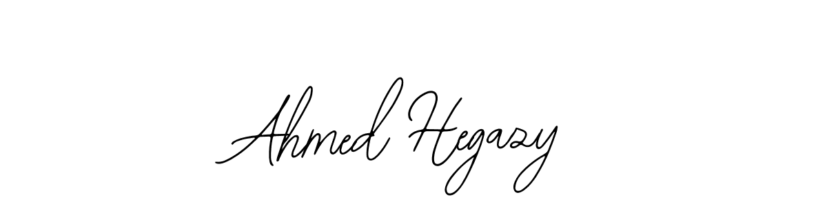 You should practise on your own different ways (Bearetta-2O07w) to write your name (Ahmed Hegazy) in signature. don't let someone else do it for you. Ahmed Hegazy signature style 12 images and pictures png